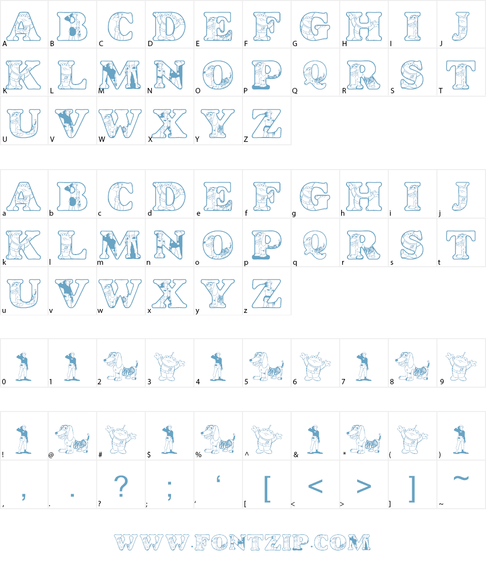 LMS Woody's Roundup Font Character